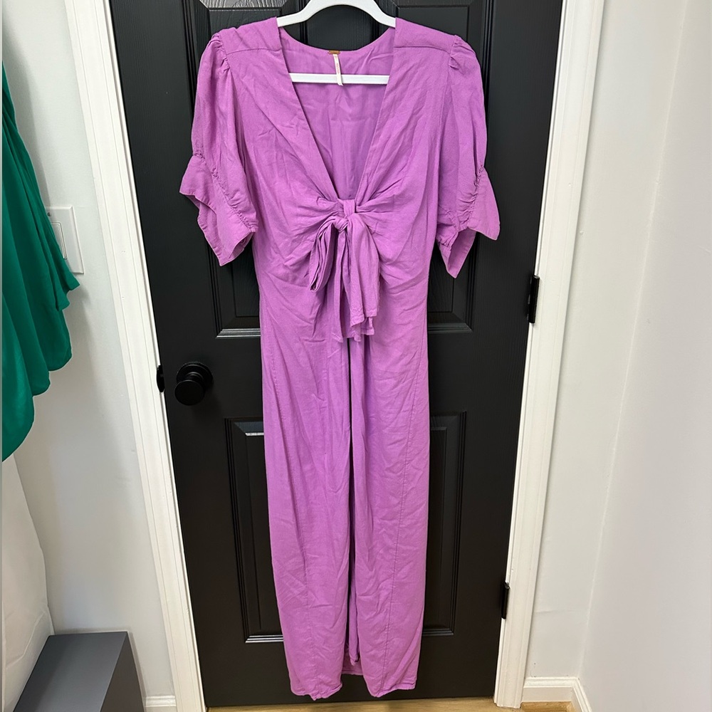 Free People Vintage Summer Midi Dress in Orchid Rain - Small